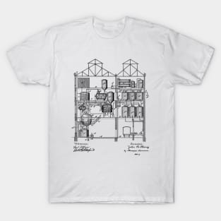 Malt Liquors Production Vintage Patent Hand Drawing T-Shirt